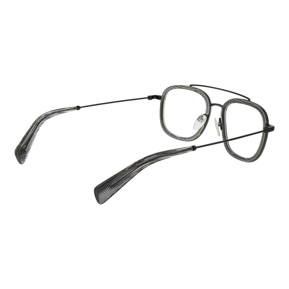 Yohji Yamamoto gray plastic glasses frames with a modern, minimalist design and sleek, curved temples.