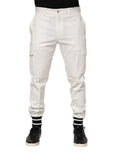 Dolce & Gabbana White Cotton Jogger Cargo Skinny Men Pants - Eljoys Fashion 