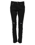 Dolce & Gabbana Black Tattered White Lining Skinny Denim Jeans - Eljoys Fashion 
