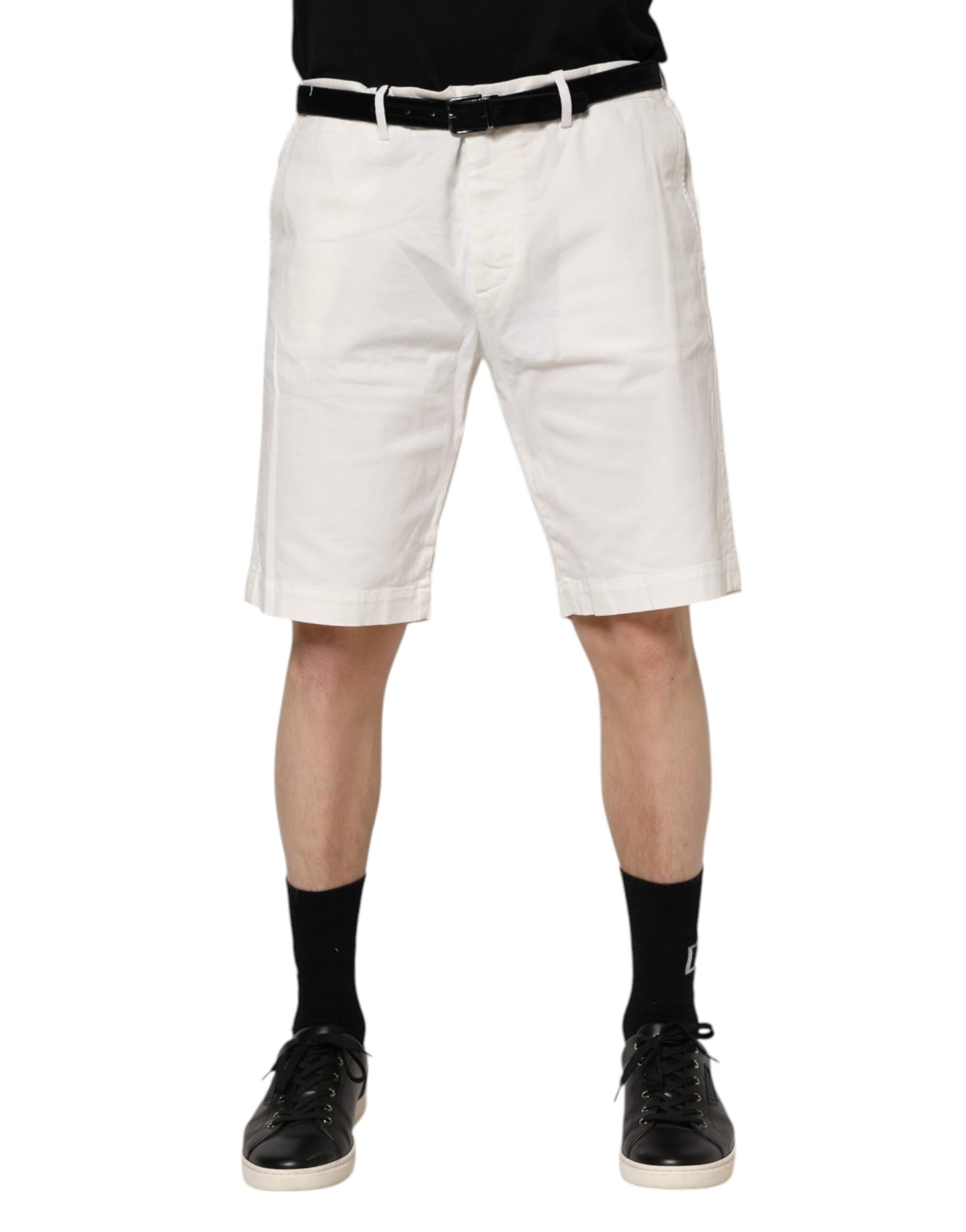 Dolce & Gabbana White Chinos Cotton Stretch Men Casual Shorts Dolce & Gabbana