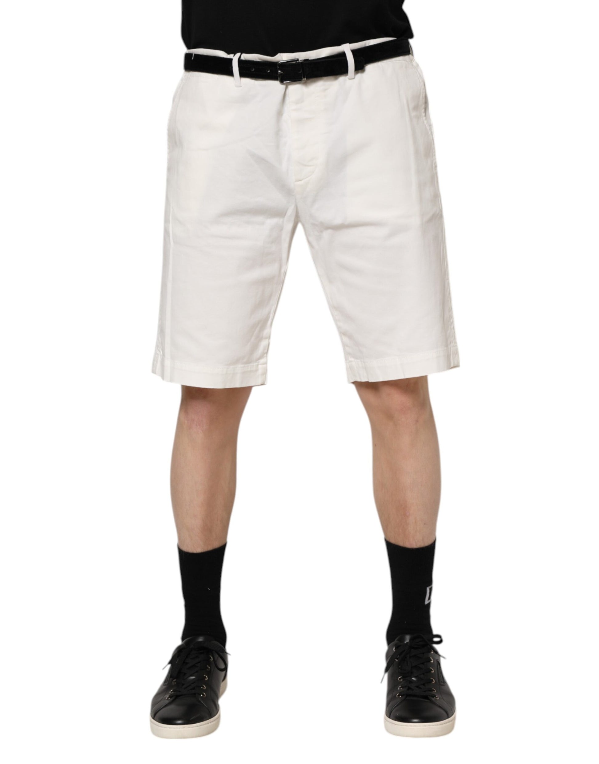 Dolce & Gabbana White Chinos Cotton Stretch Men Casual Shorts Dolce & Gabbana
