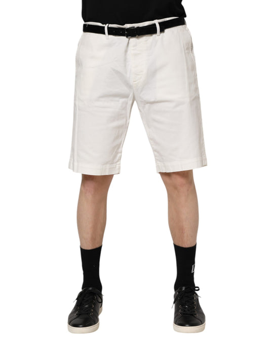 Dolce & Gabbana White Chinos Cotton Stretch Men Casual Shorts Dolce & Gabbana