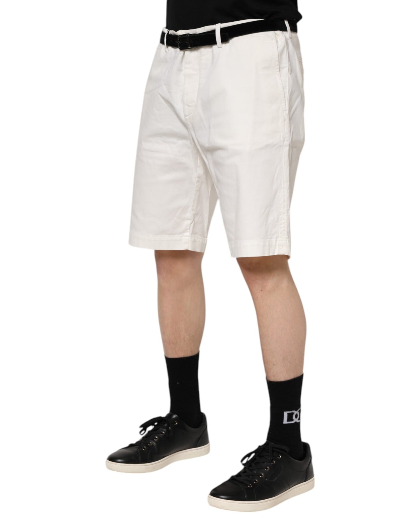 Dolce & Gabbana White Chinos Cotton Stretch Men Casual Shorts Dolce & Gabbana