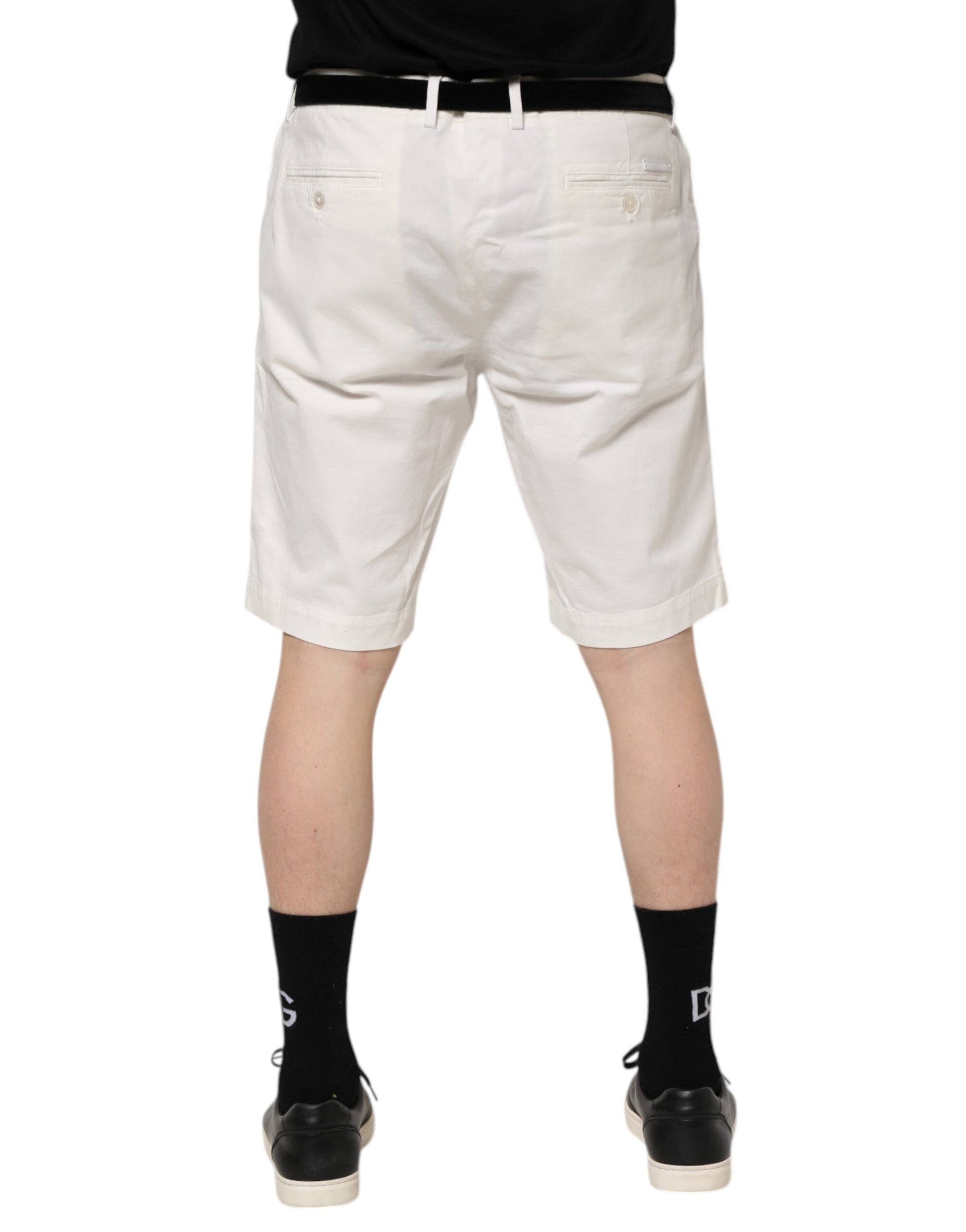 Dolce & Gabbana White Chinos Cotton Stretch Men Casual Shorts Dolce & Gabbana