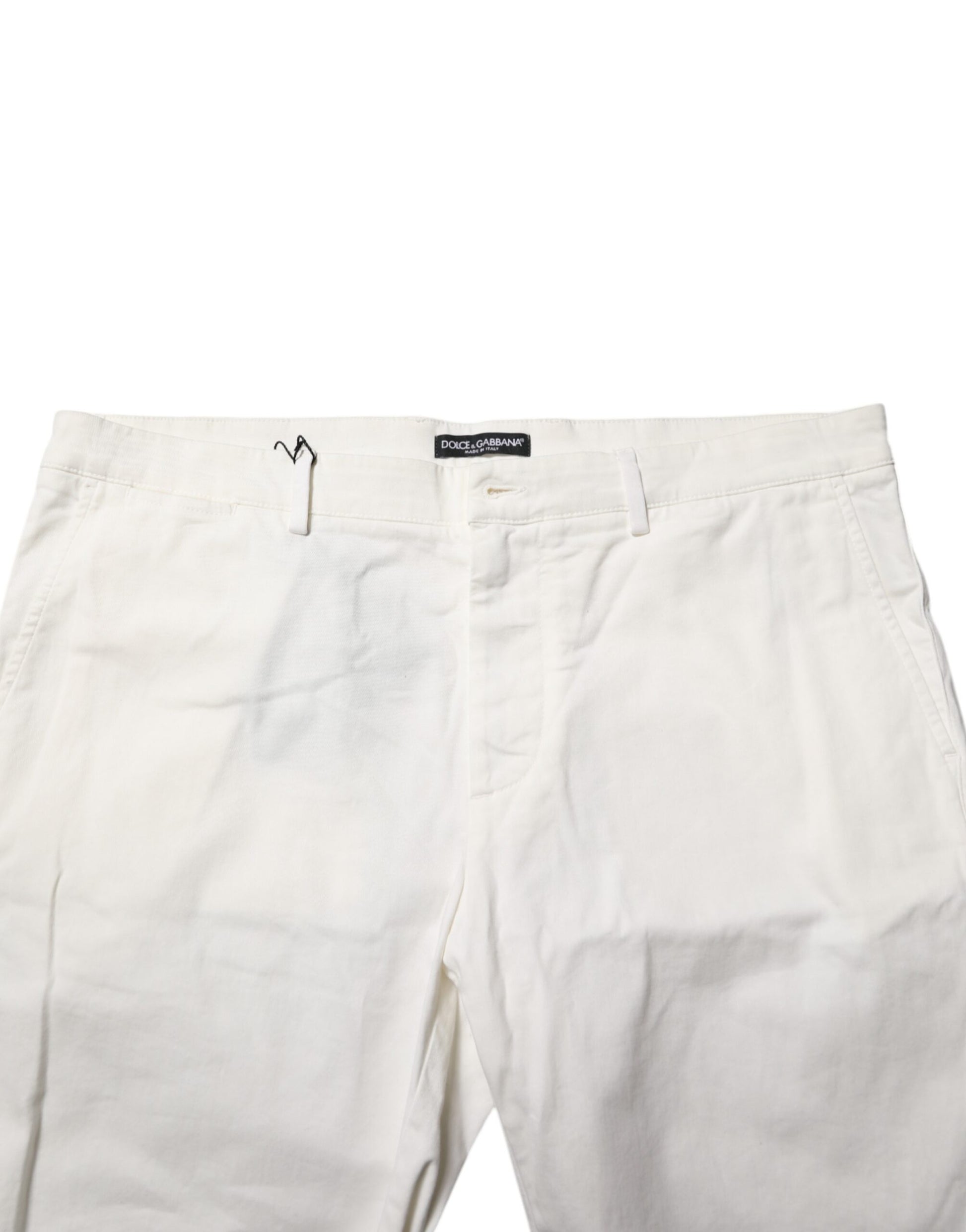 Dolce & Gabbana White Chinos Cotton Stretch Men Casual Shorts Dolce & Gabbana