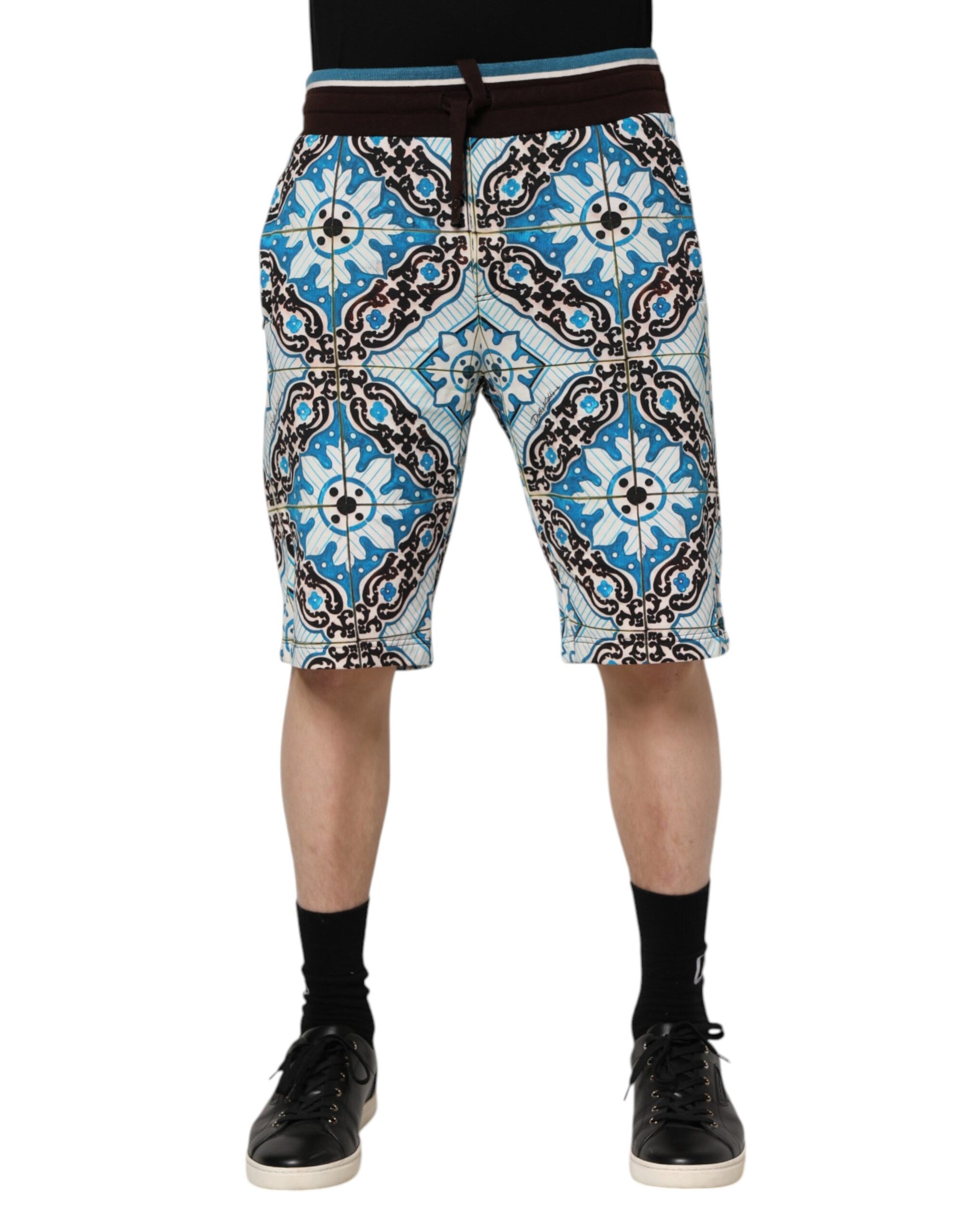 Dolce & Gabbana Multicolor Cotton Maiolica Print Bermuda Shorts Dolce & Gabbana
