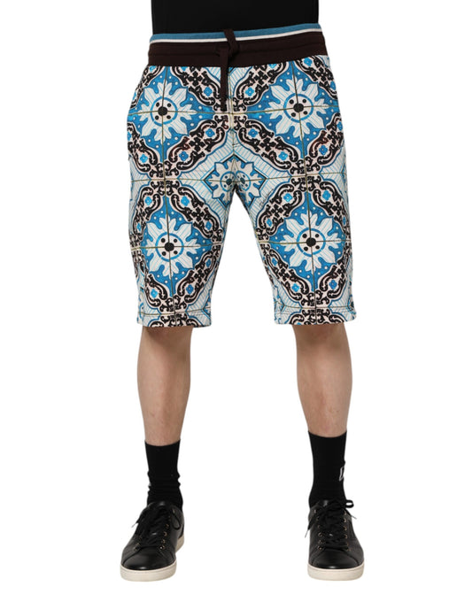 Dolce & Gabbana Multicolor Cotton Maiolica Print Bermuda Shorts Dolce & Gabbana