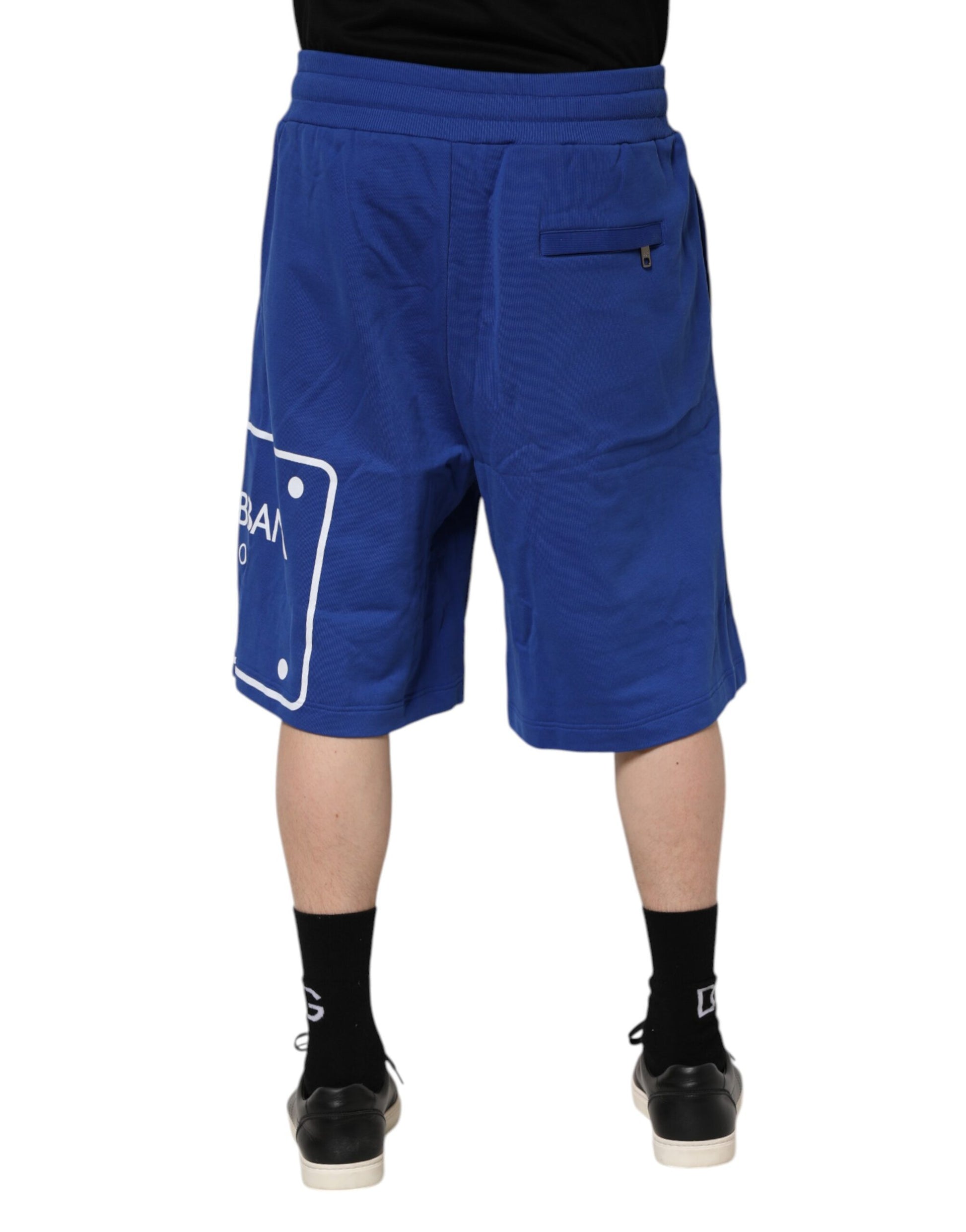 Dolce & Gabbana Blue Logo Cotton Bermuda Sweatshorts Shorts Dolce & Gabbana