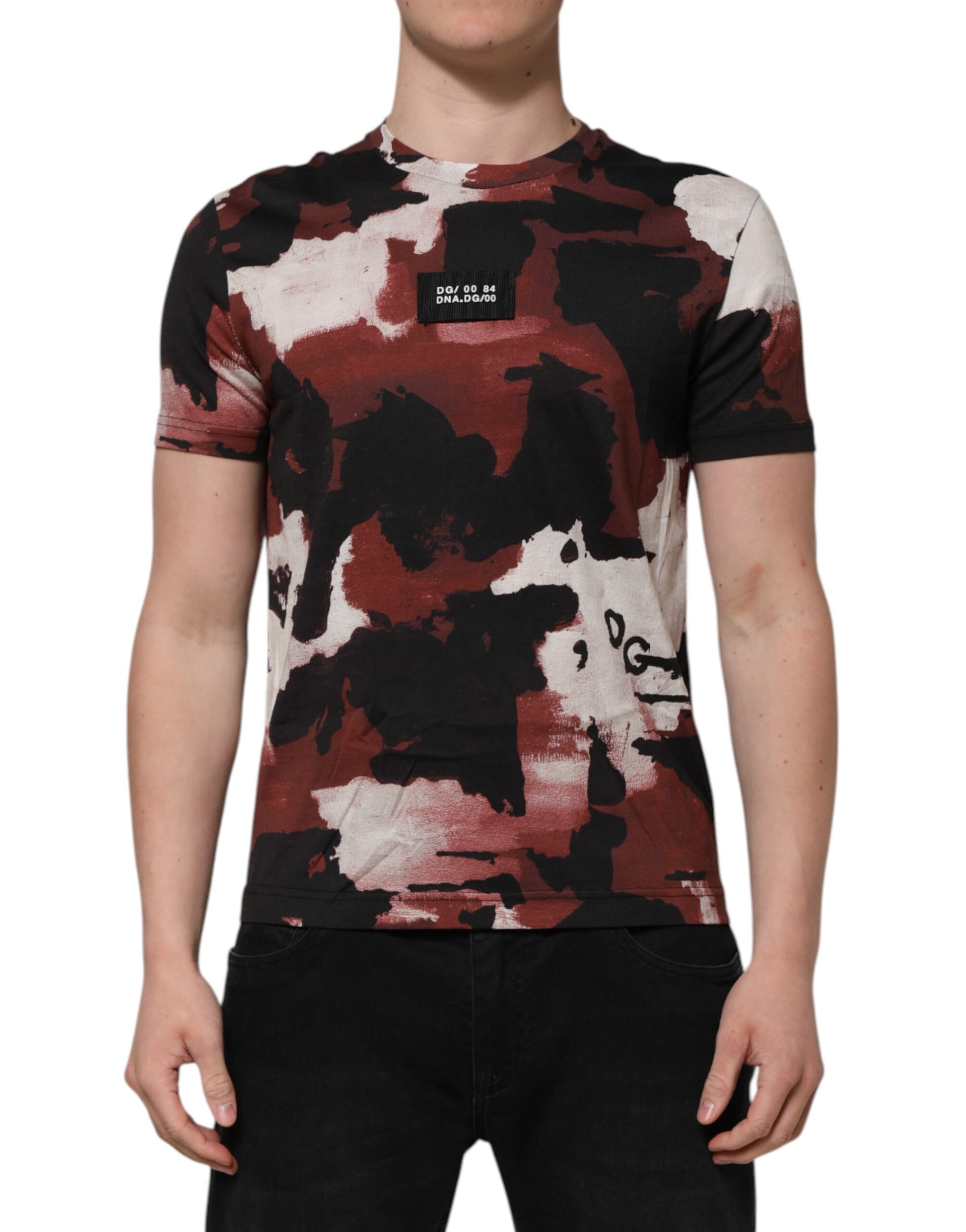 Dolce & Gabbana Multicolor Camouflage Men Crew Neck T-shirt Dolce & Gabbana
