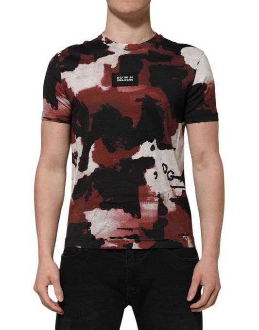 Dolce & Gabbana Multicolor Camouflage Men Crew Neck T-shirt Dolce & Gabbana
