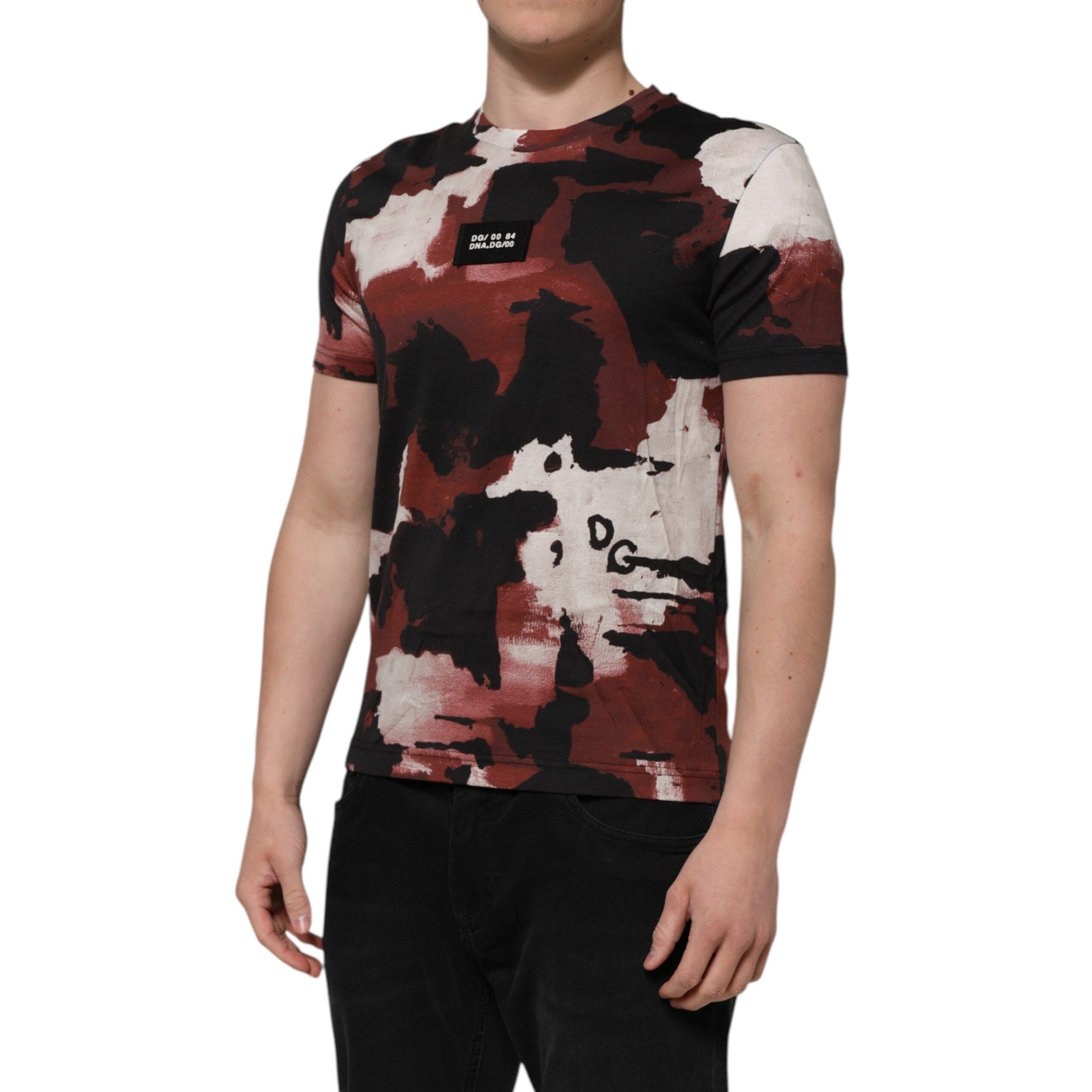 Dolce & Gabbana Multicolor Camouflage Men Crew Neck T-shirt