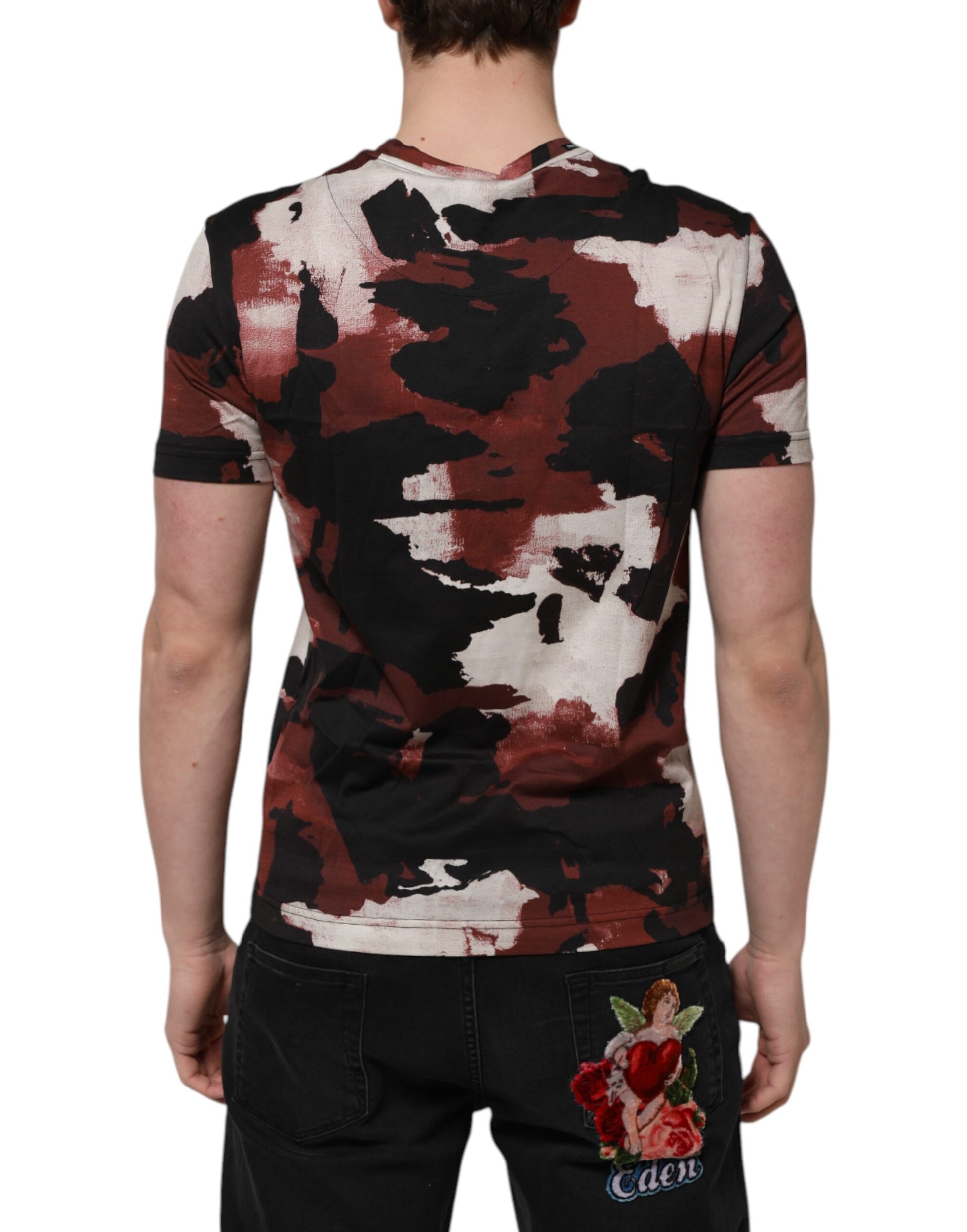 Dolce & Gabbana Multicolor Camouflage Men Crew Neck T-shirt Dolce & Gabbana