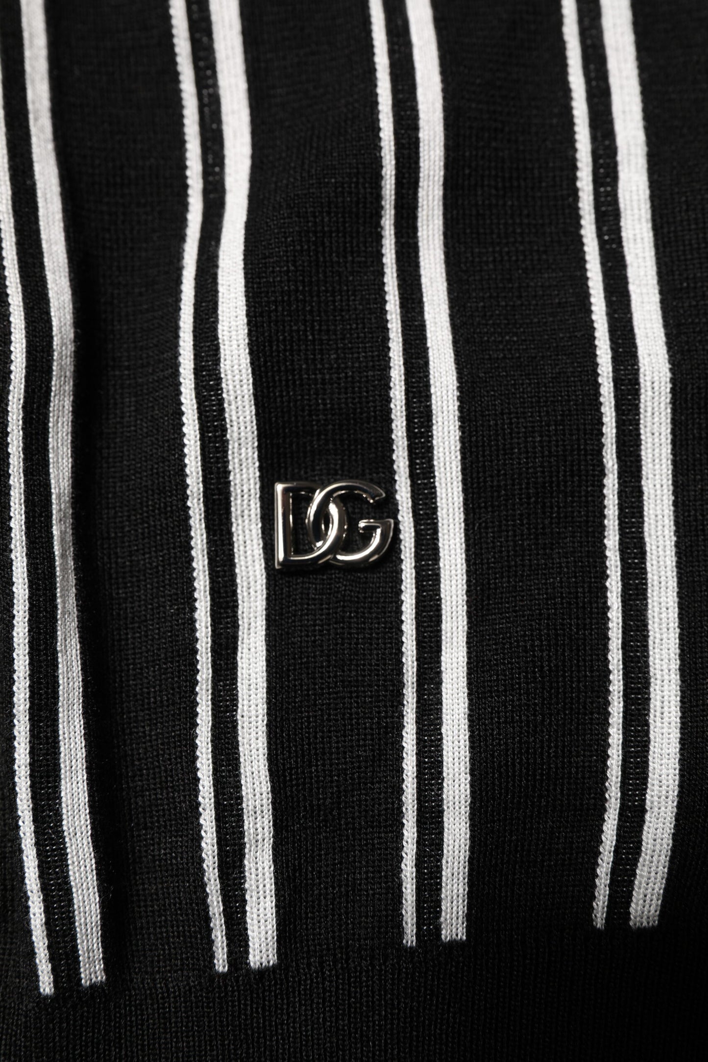 Dolce & Gabbana Black White Stripes Collared Polo T-shirt Dolce & Gabbana