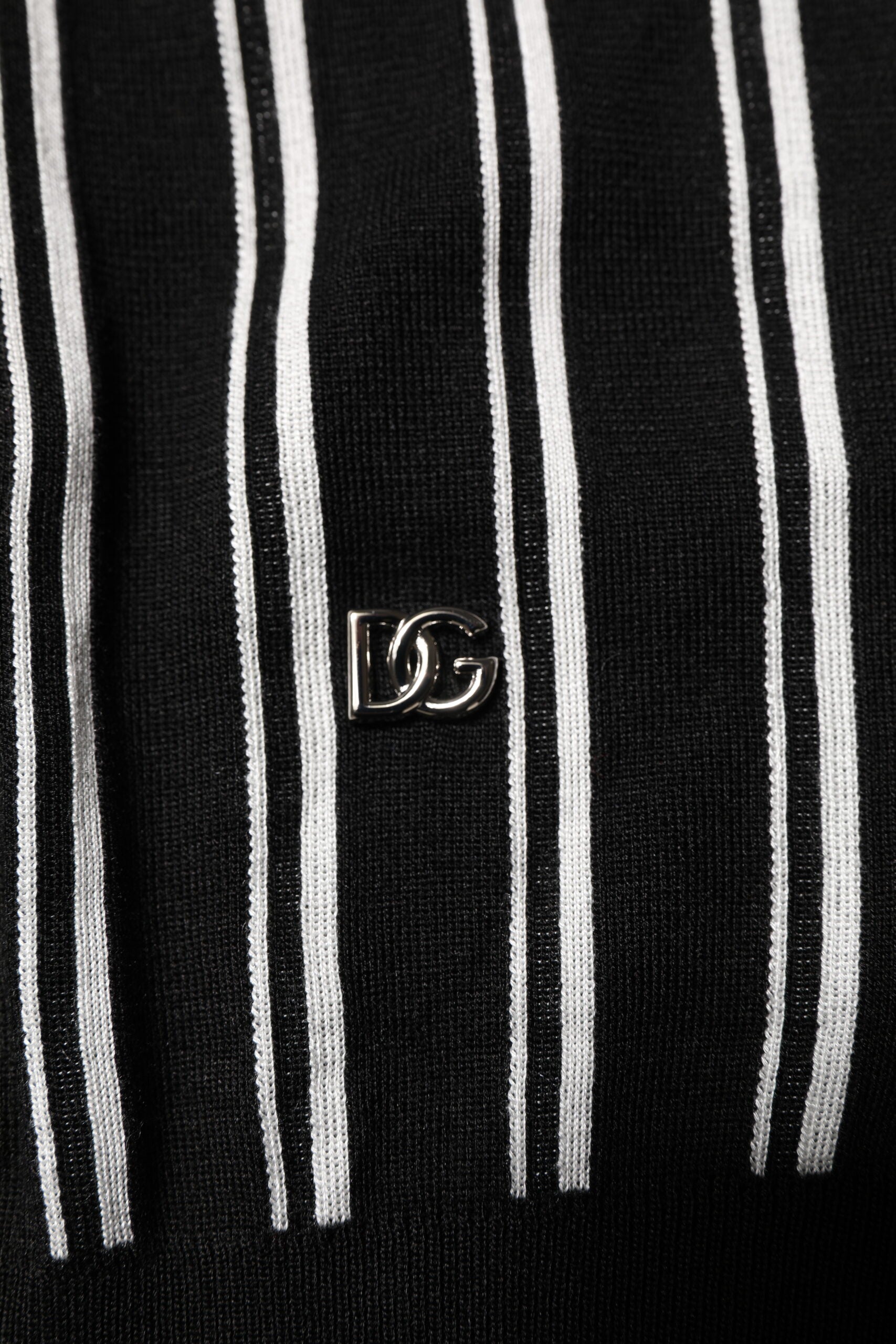 Dolce & Gabbana Black White Stripes Collared Polo T-shirt Dolce & Gabbana