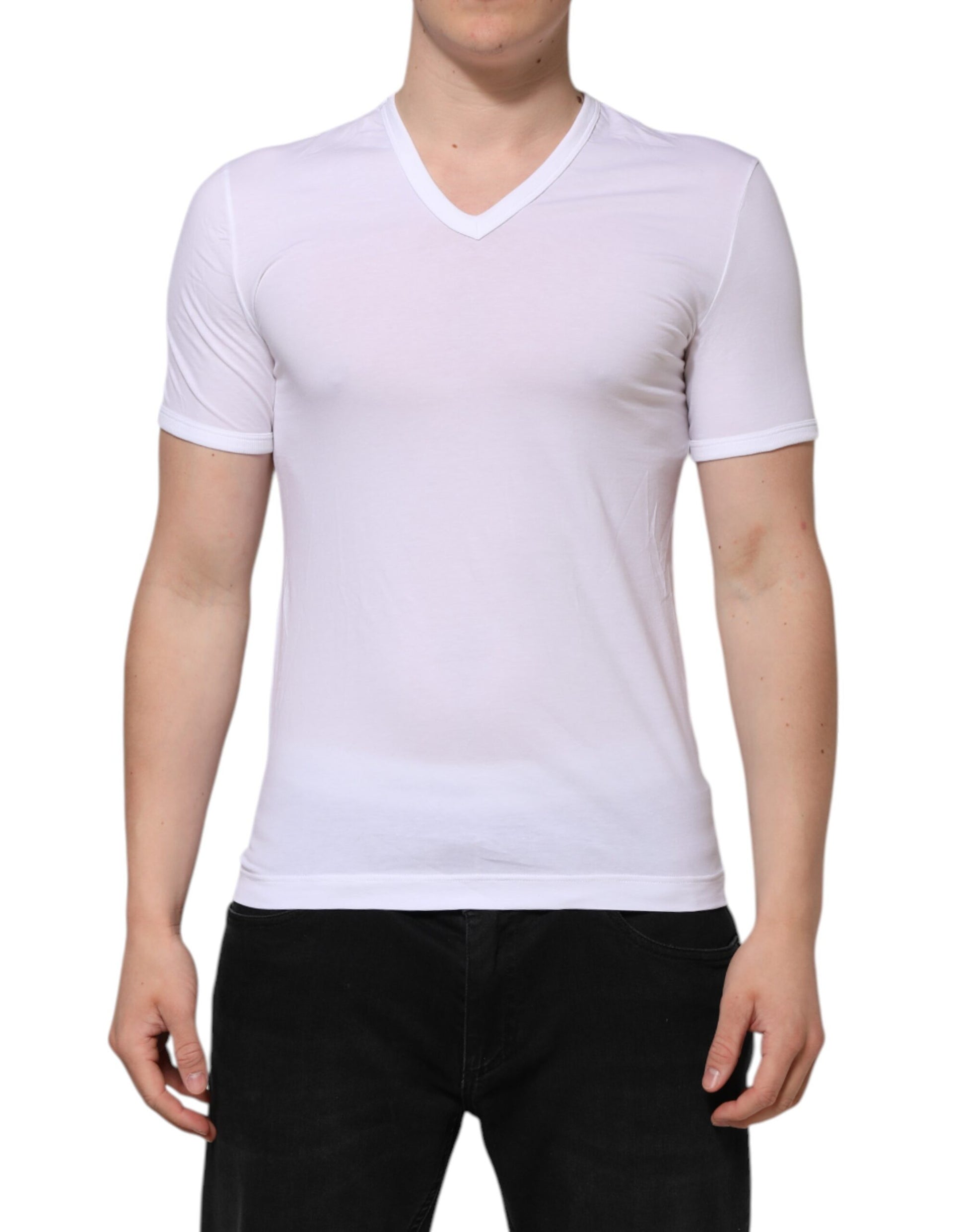 Dolce & Gabbana White Short Sleeves V-neck Underwear T-shirt Dolce & Gabbana
