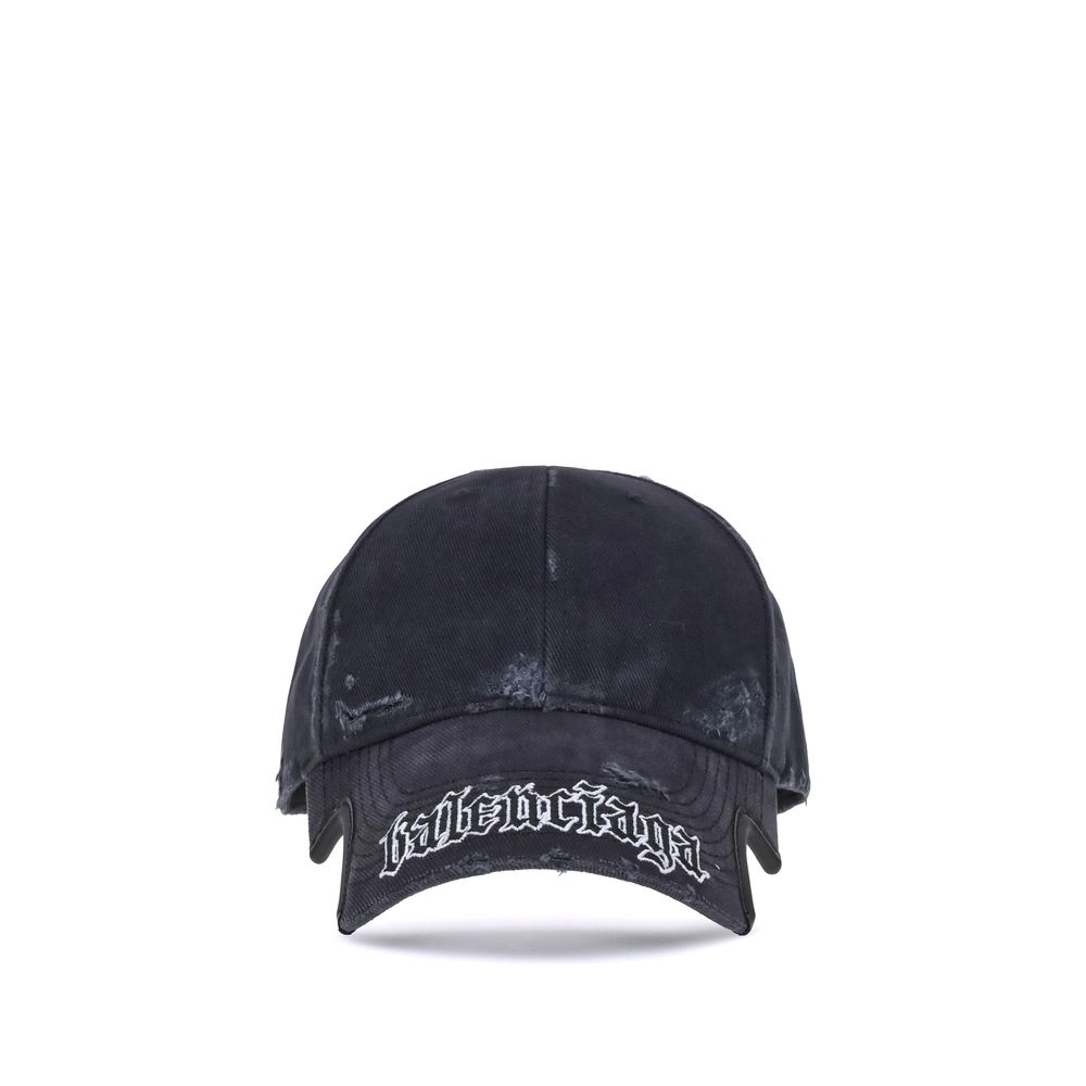 Balenciaga Black Cotton Cap Baseball Hat
