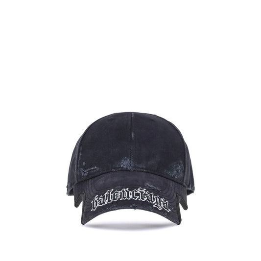 Balenciaga Black Cotton Cap Baseball Hat