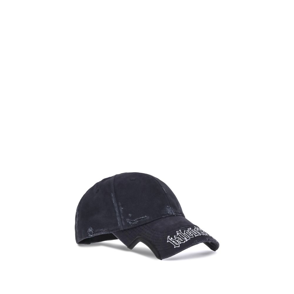 Balenciaga Black Cotton Cap Baseball Hat