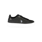 U.S. POLO ASSN. Nero fabric women's sneaker with white sole and minimalist design, showcasing casual and sporty style.