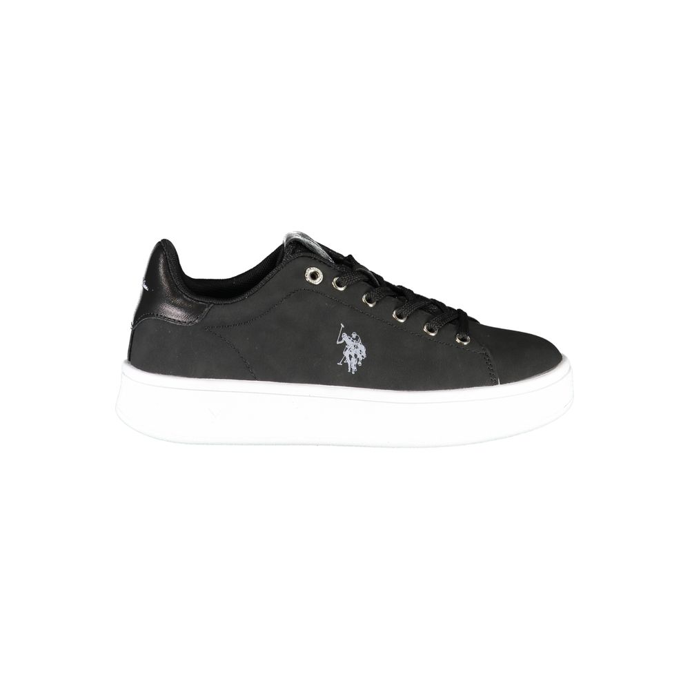 U.S. POLO ASSN. Nero fabric women's sneaker with white sole and minimalist design, showcasing casual and sporty style.