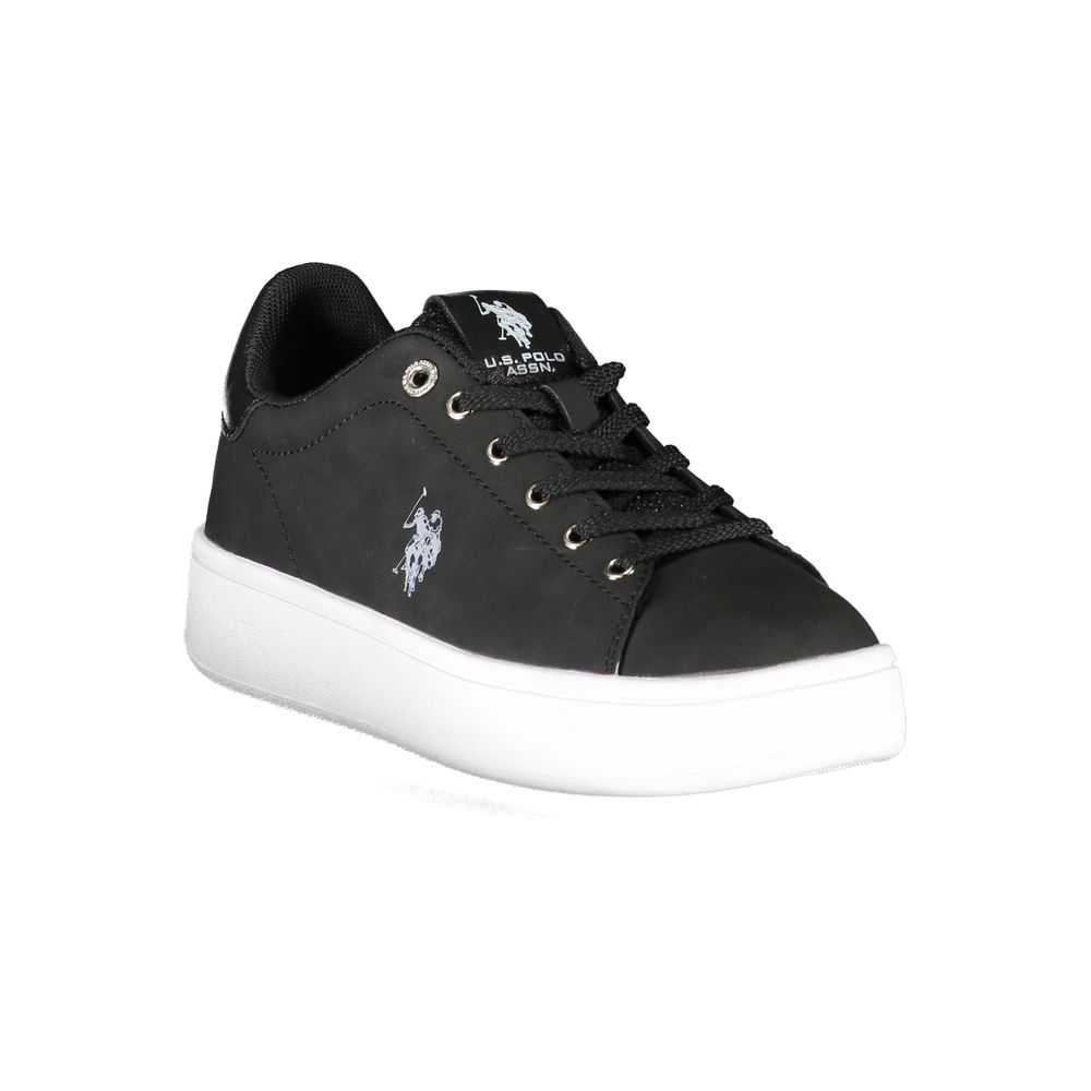 U.S. POLO ASSN. Nero fabric women's sneaker with white sole and minimal design, ideal for casual wear.