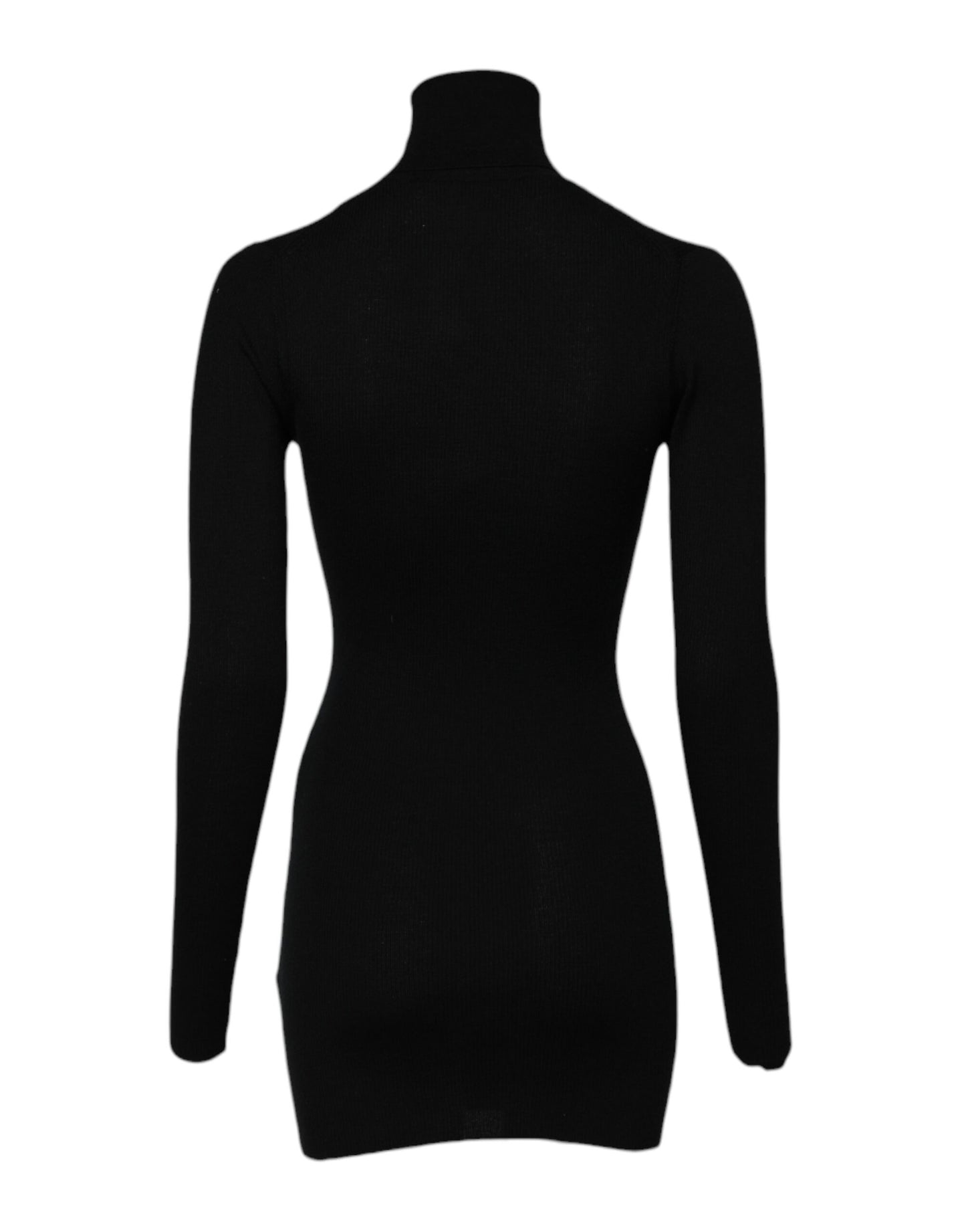 Dolce & Gabbana Black Long Sleeves Turtle Neck Mini Dress Dolce & Gabbana