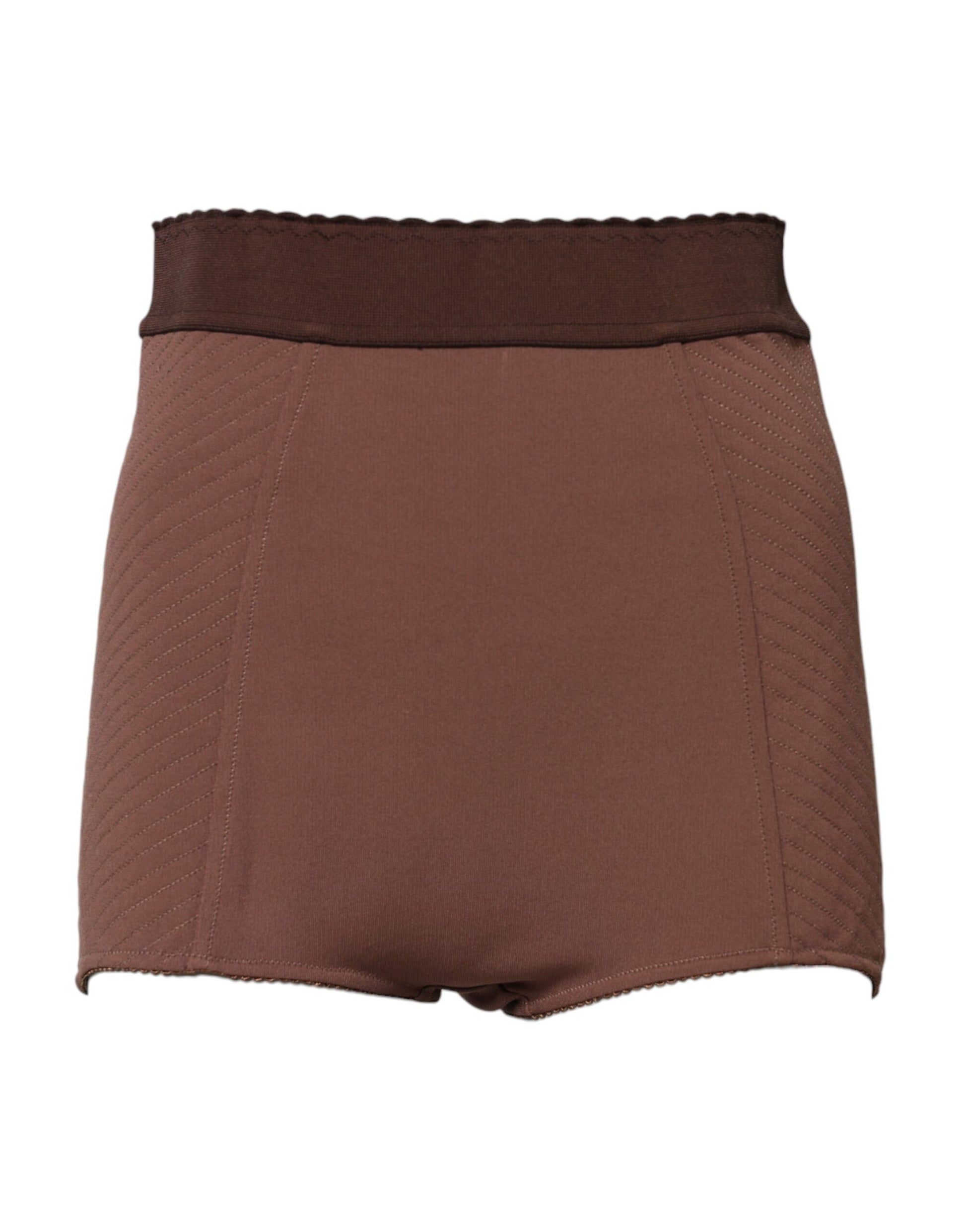 Dolce & Gabbana Brown Viscose High Waisted Hot Pants Shorts Dolce & Gabbana