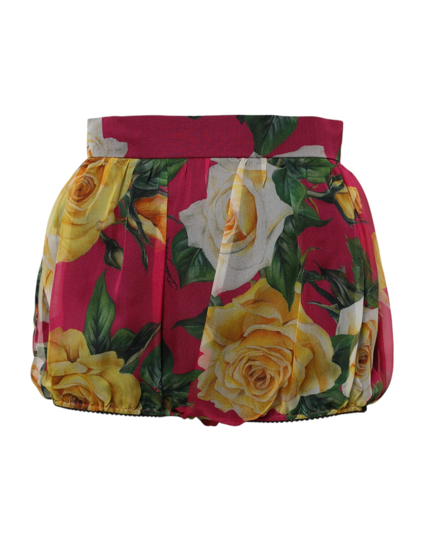 Dolce & Gabbana Red Floral High Waist Women Hot Pants Shorts Dolce & Gabbana
