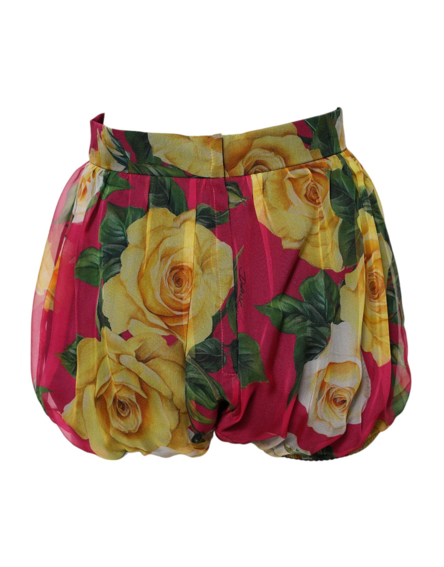 Dolce & Gabbana Red Floral High Waist Women Hot Pants Shorts Dolce & Gabbana