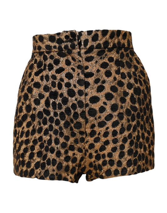 Dolce & Gabbana Brown Leopard High Waisted Hot Pants Shorts Dolce & Gabbana