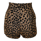 Dolce & Gabbana Brown Leopard High Waisted Hot Pants Shorts