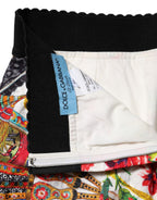 Dolce & Gabbana Multicolor Floral High Waist Hot Pants Shorts