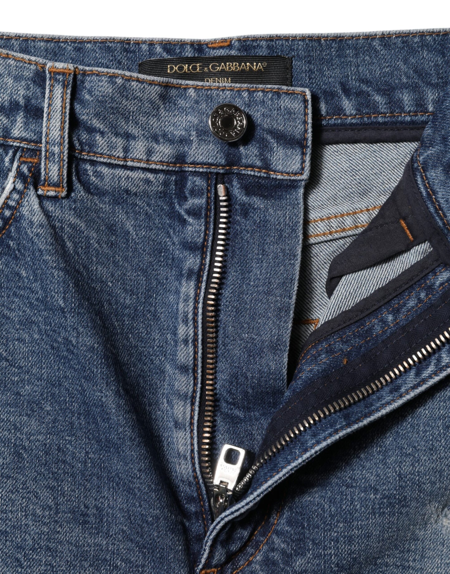 Dolce & Gabbana Blue Tattered Denim Cotton Hot Pants Shorts Dolce & Gabbana