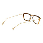 Yohji Yamamoto gold metal glasses frames with sleek design and clear lenses, stylish eyewear for a modern, fashionable look.