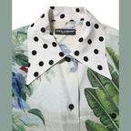 Dolce & Gabbana Multicolor Printed Silk Collared Shirt Top