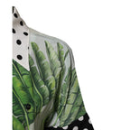 Dolce & Gabbana Multicolor Printed Silk Collared Shirt Top