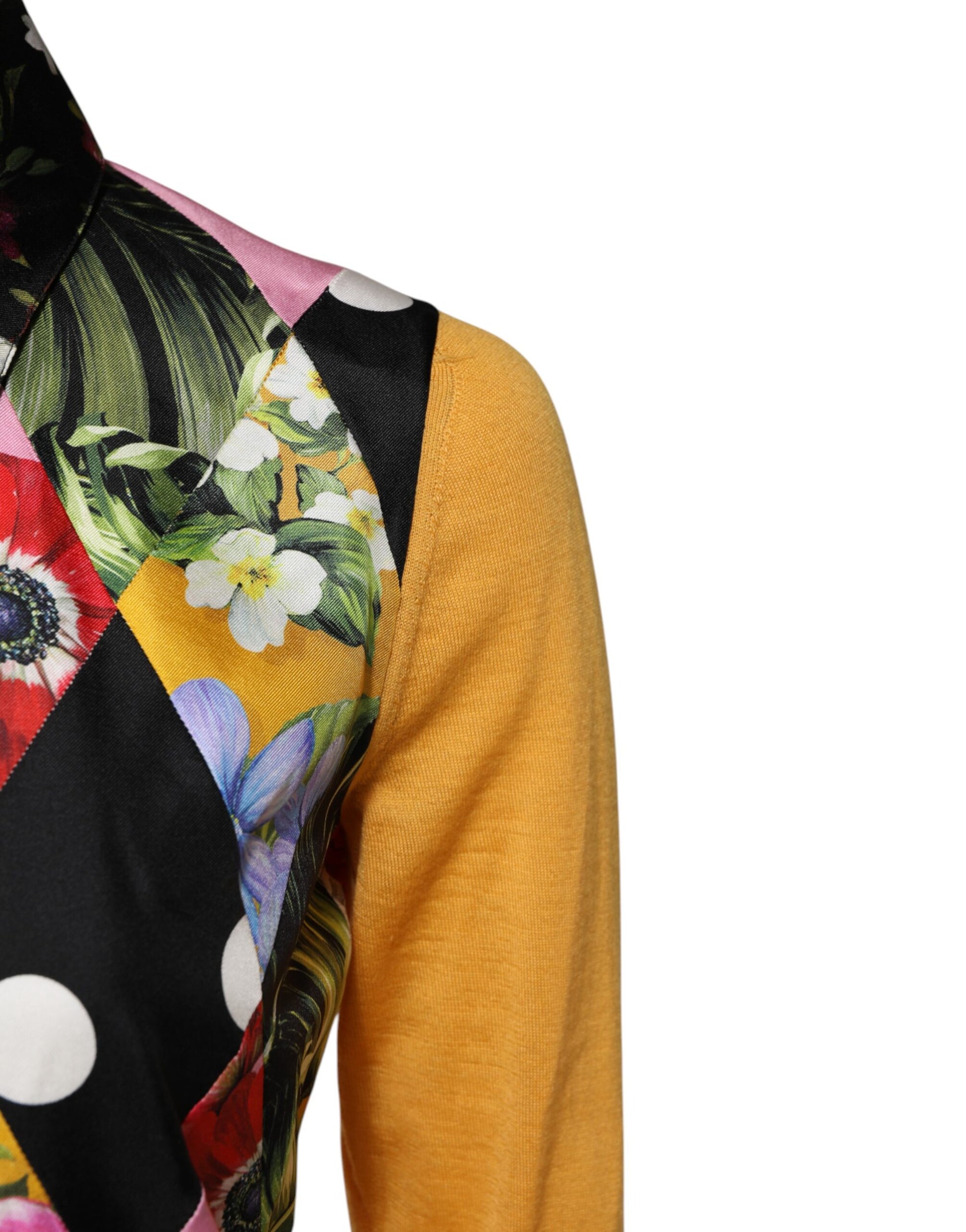 Dolce & Gabbana Multicolor Floral Long Sleeves Polo Top Dolce & Gabbana