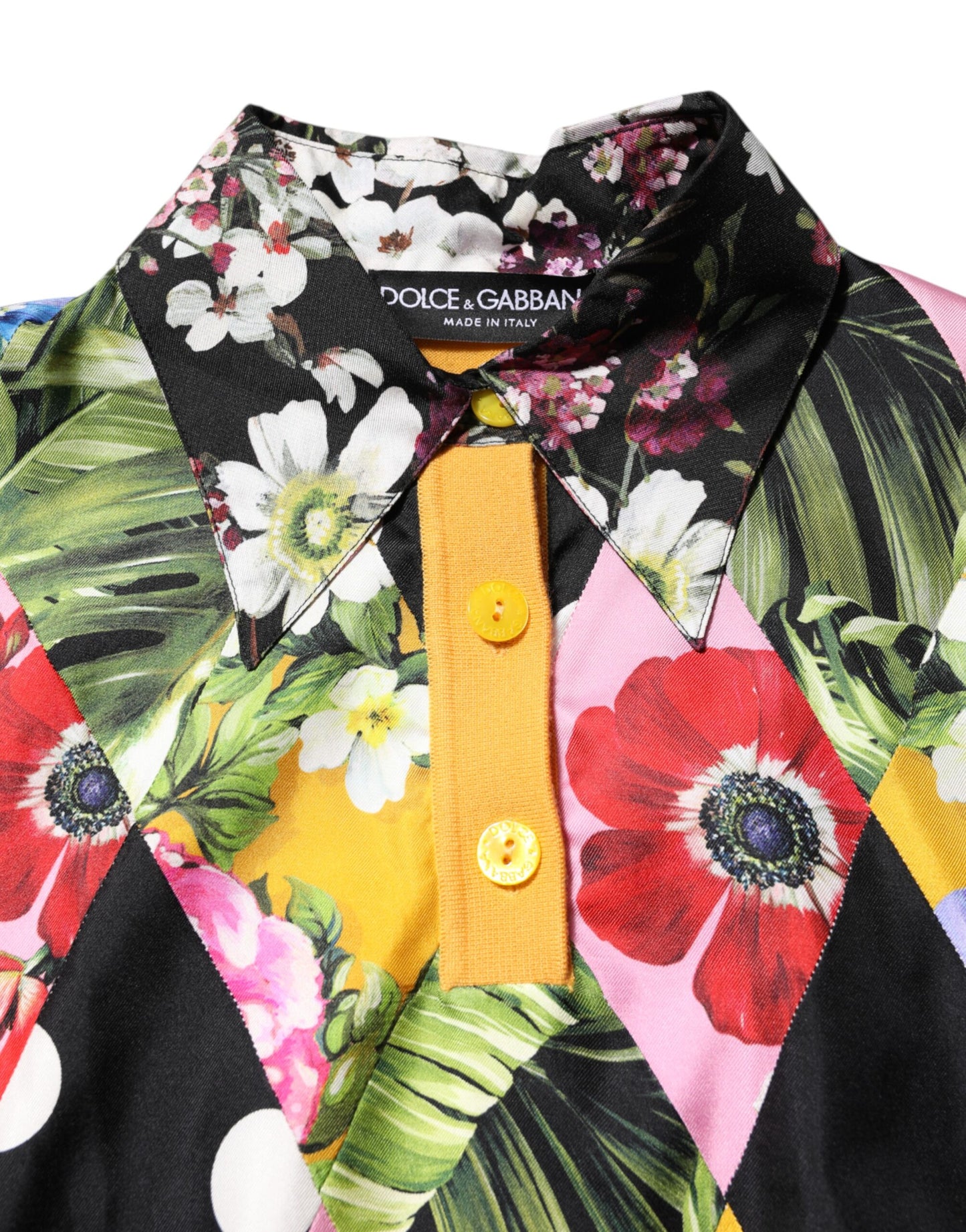 Dolce & Gabbana Multicolor Floral Long Sleeves Polo Top Dolce & Gabbana