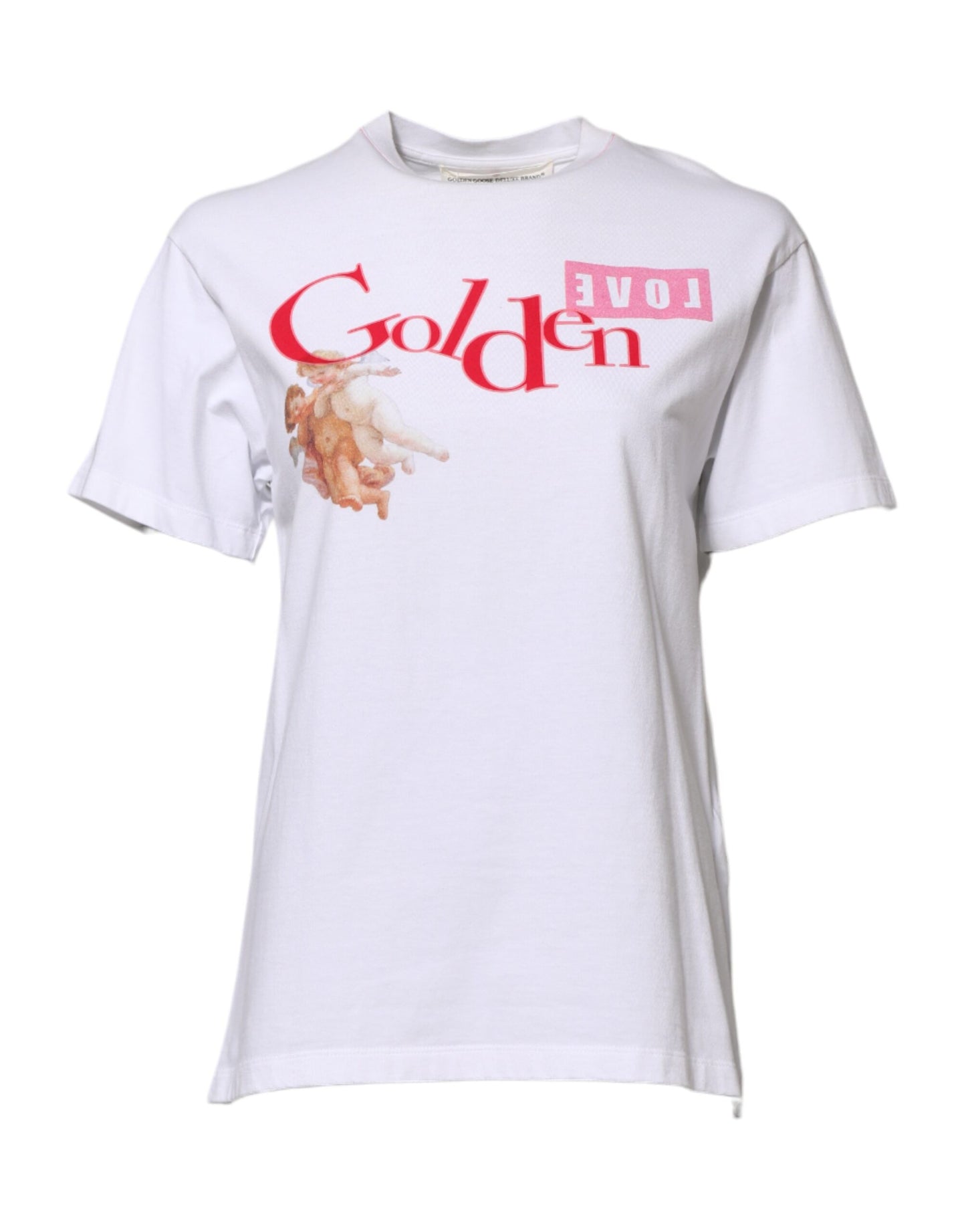 Golden Goose White Printed Round Neck T-shirt Golden Goose