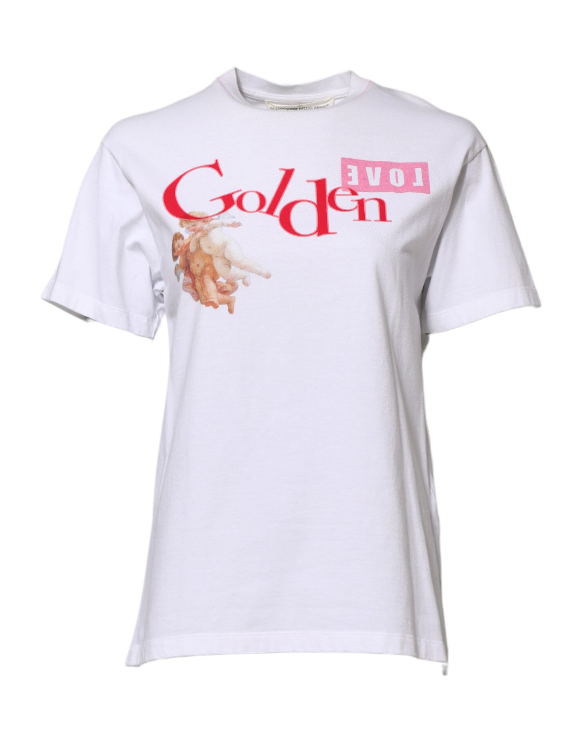 Golden Goose White Printed Round Neck T-shirt Golden Goose