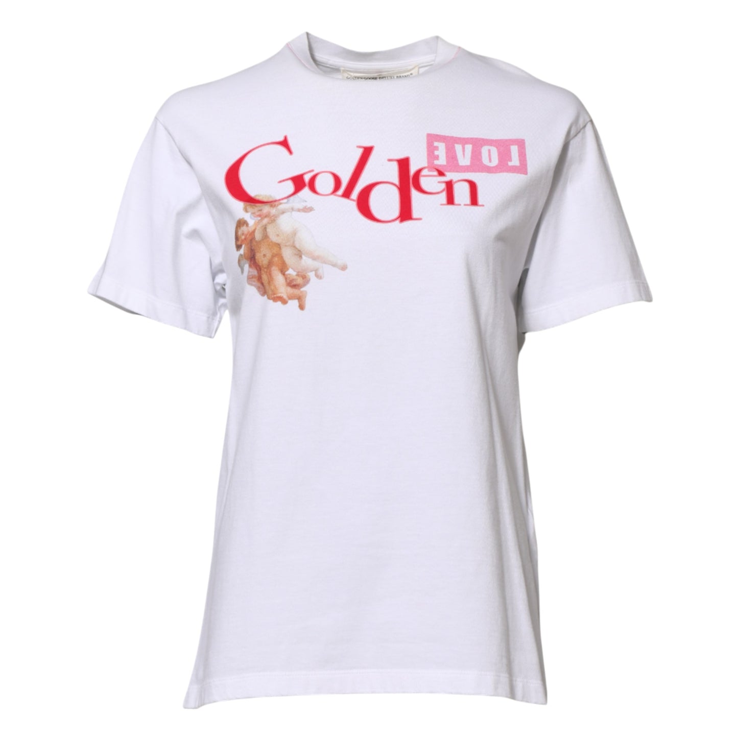 Golden Goose White Printed Round Neck T-shirt Golden Goose