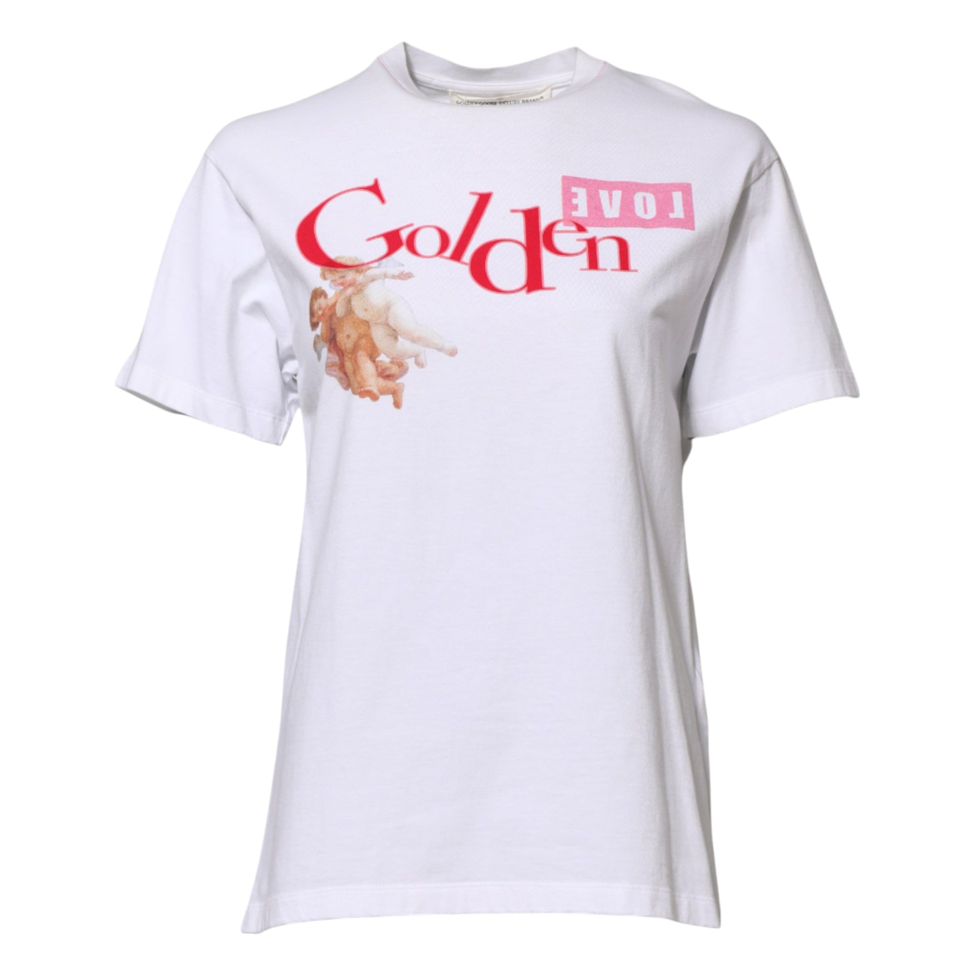 Golden Goose White Printed Round Neck T-shirt Golden Goose