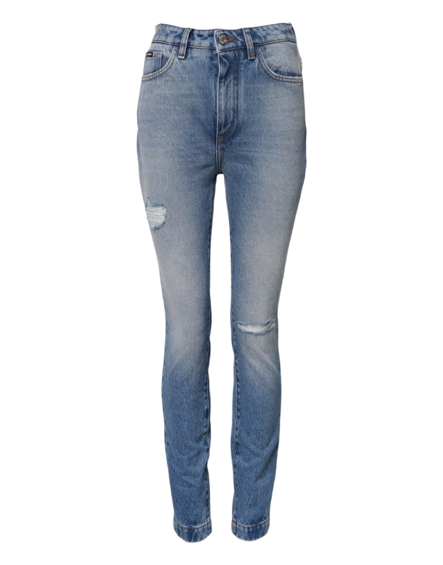 Dolce & Gabbana Blue Washed Skinny High Waist Denim Jeans Dolce & Gabbana