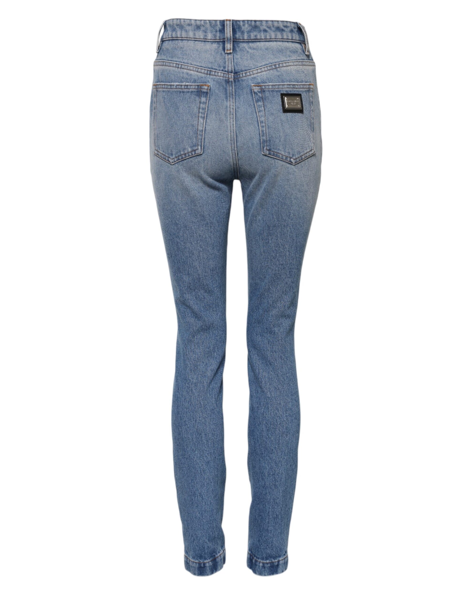 Dolce & Gabbana Blue Washed Skinny High Waist Denim Jeans Dolce & Gabbana
