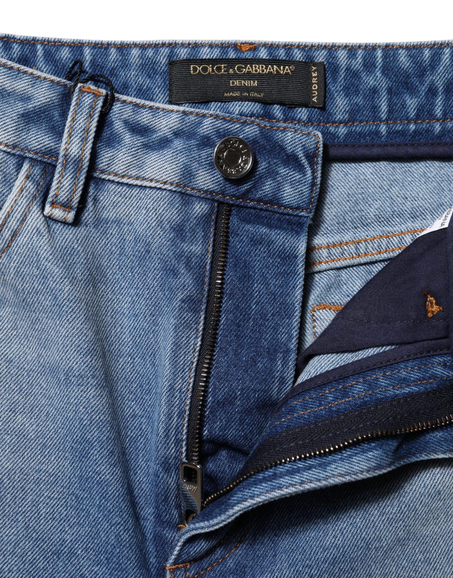 Dolce & Gabbana Blue Washed Skinny High Waist Denim Jeans Dolce & Gabbana