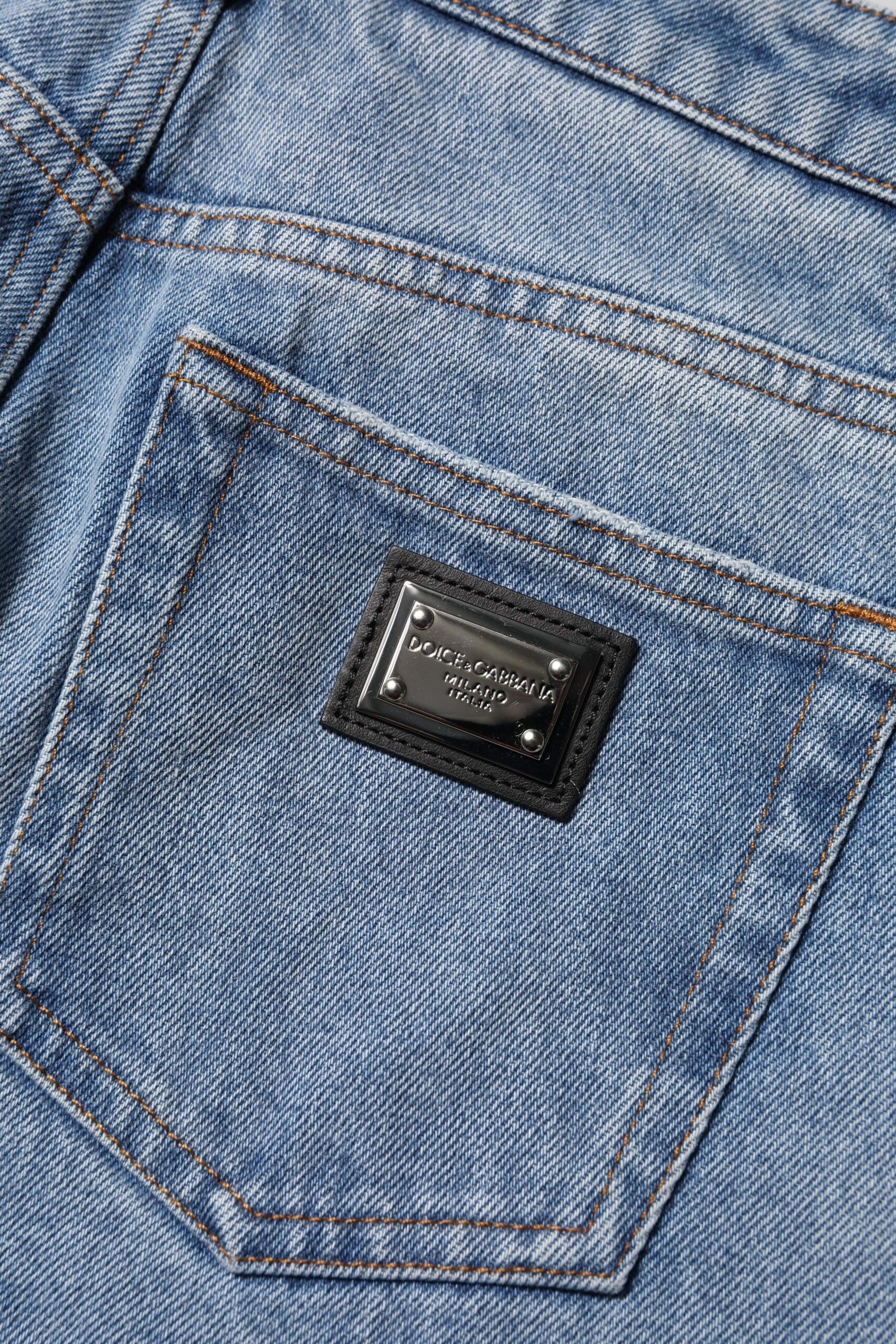 Dolce & Gabbana Blue Washed Skinny High Waist Denim Jeans Dolce & Gabbana