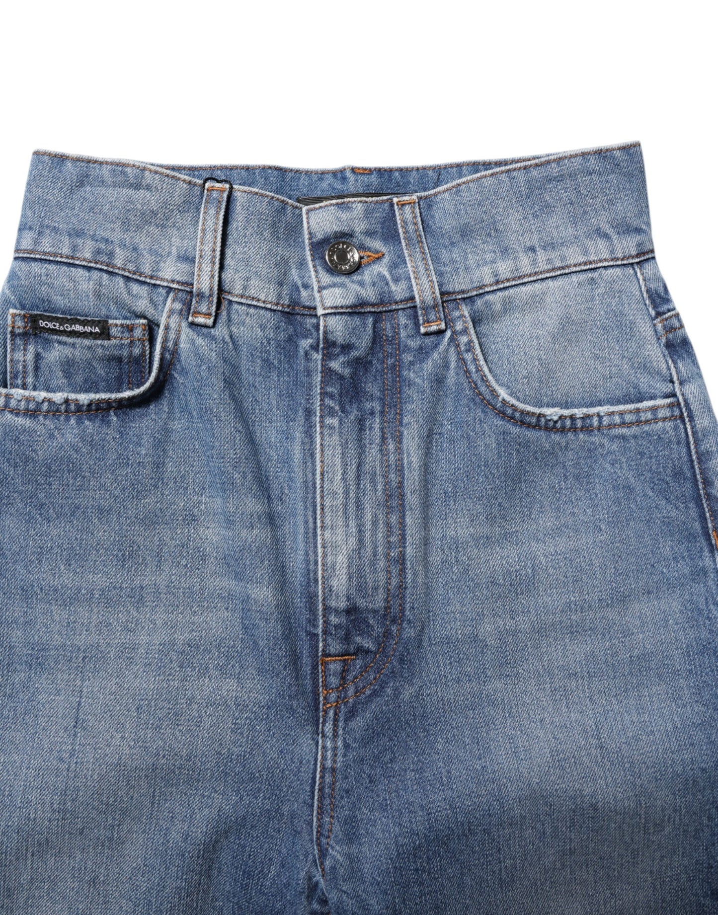 Dolce & Gabbana Blue Washed Skinny High Waist Denim Jeans Dolce & Gabbana