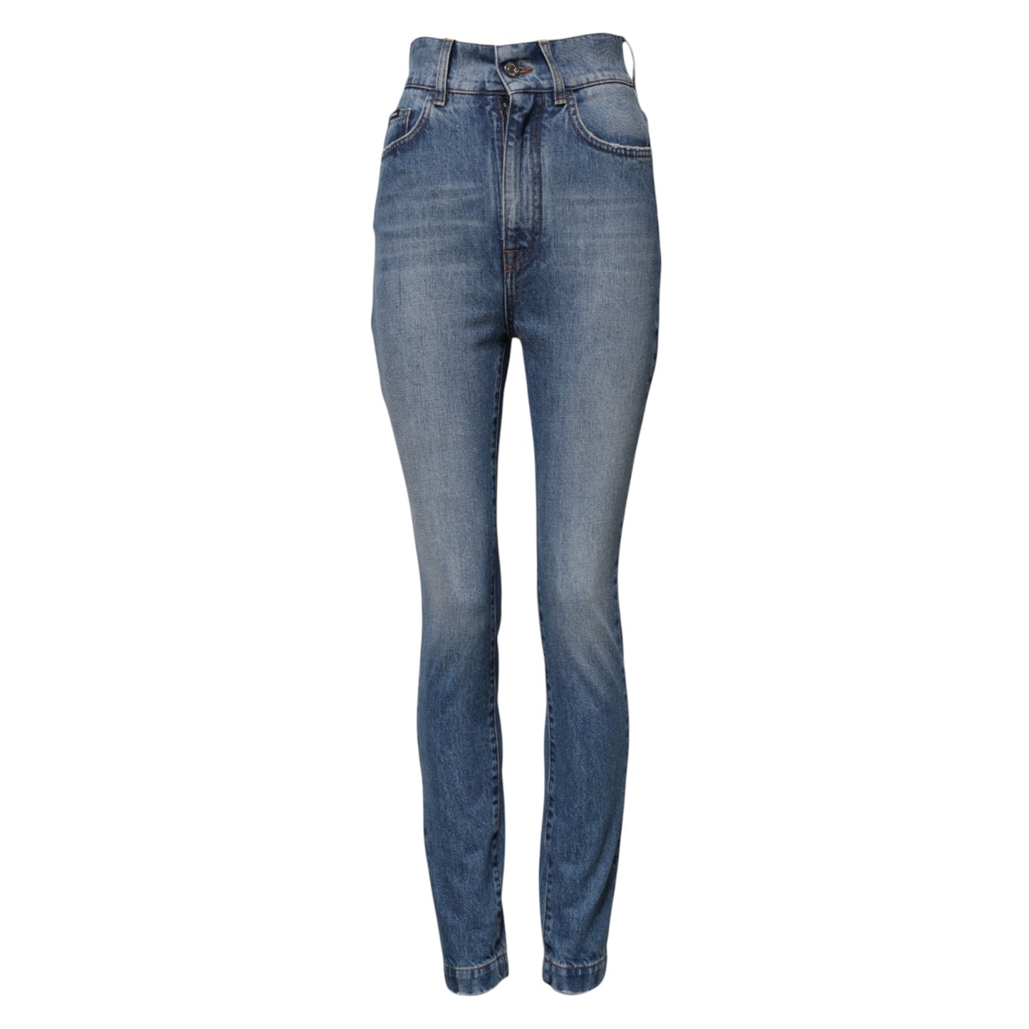 Dolce & Gabbana Blue Washed Skinny High Waist Denim Jeans Dolce & Gabbana