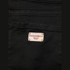 Dolce & Gabbana Black Cotton Logo Skinny Mid Waist Denim Jeans