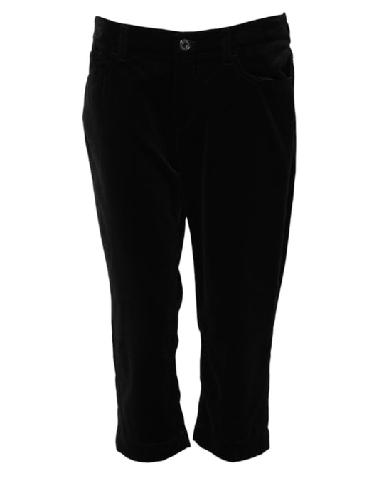 Dolce & Gabbana Black Cotton Skinny Capri Cropped Denim Jeans Dolce & Gabbana